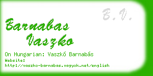 barnabas vaszko business card